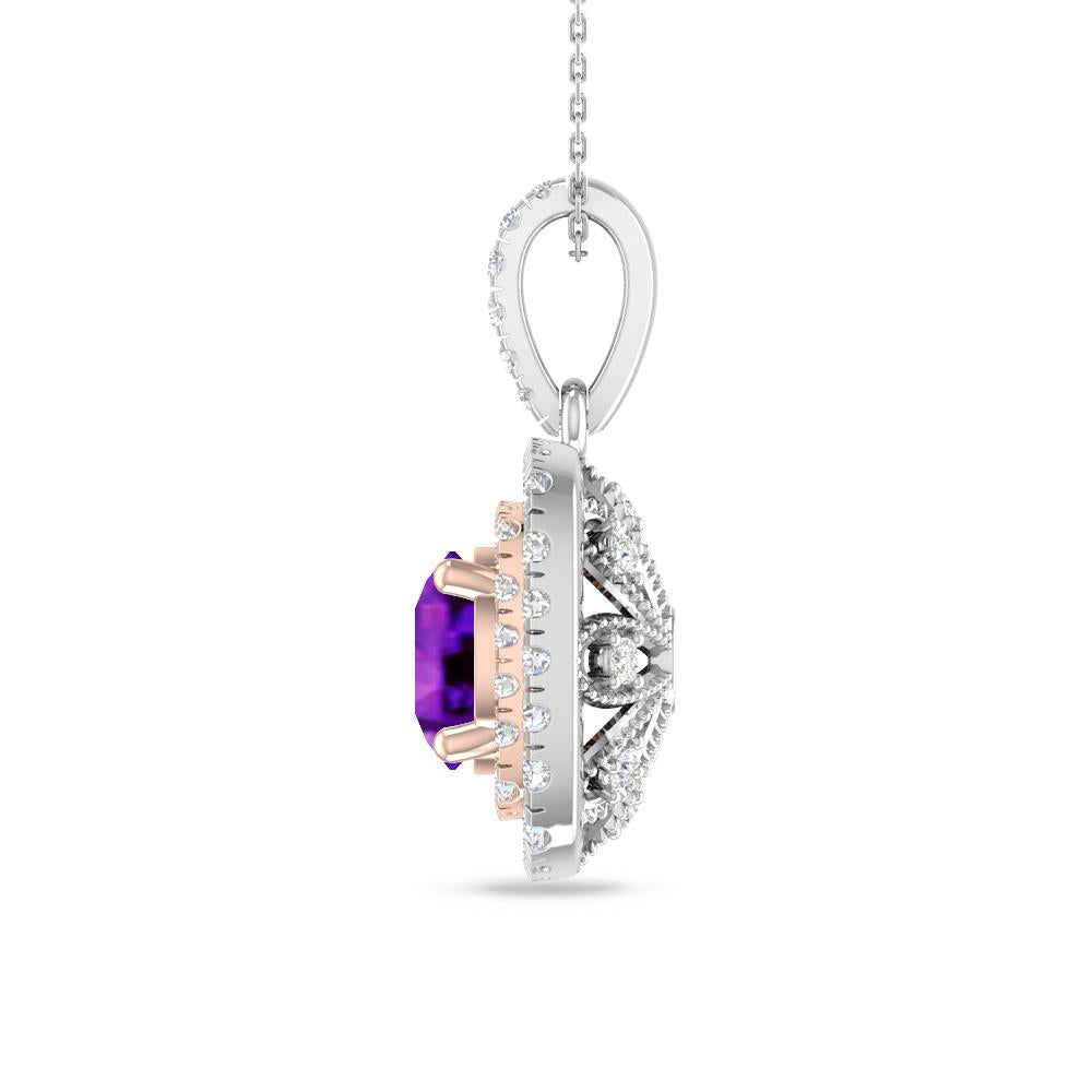White Gold/Rose Gold - Amethyst