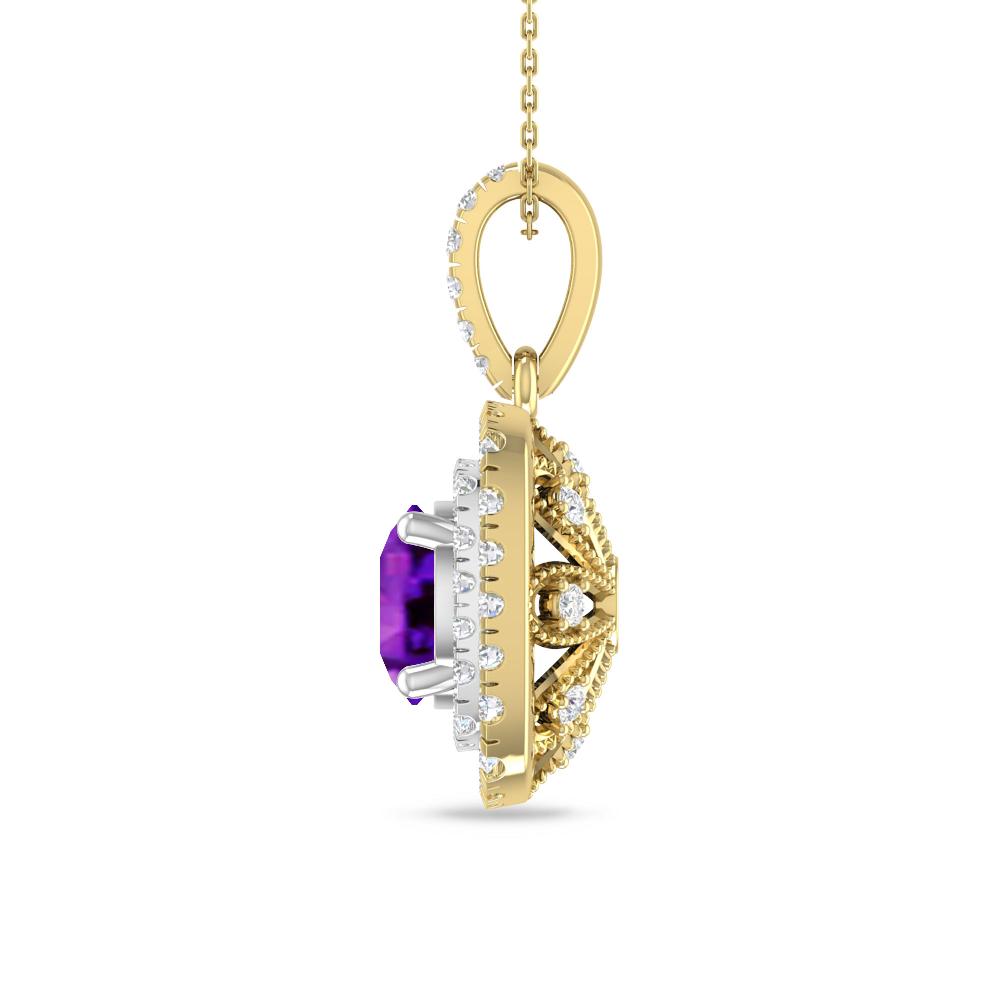Yellow Gold/White Gold - Amethyst