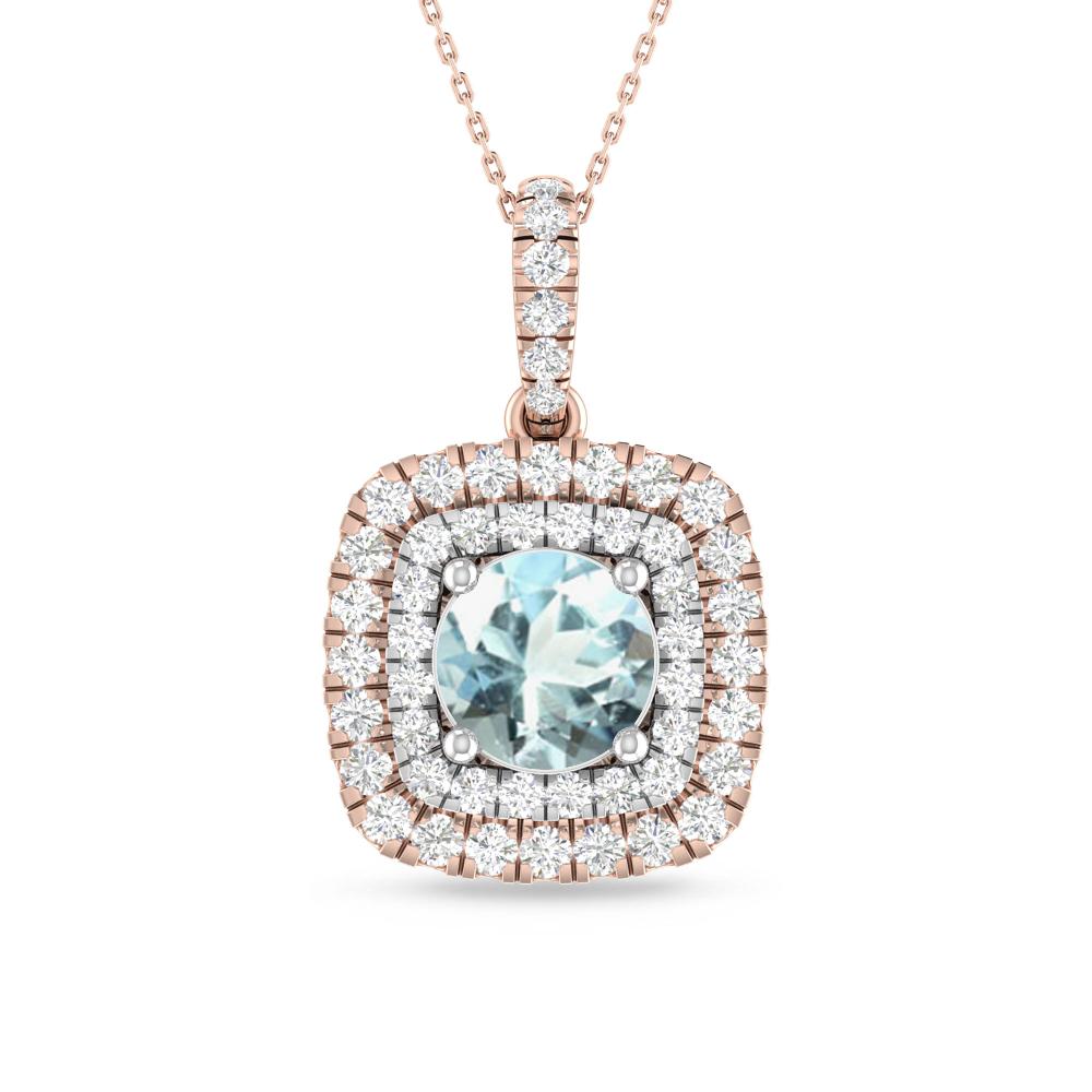 Rose Gold/White Gold - Aquamarine