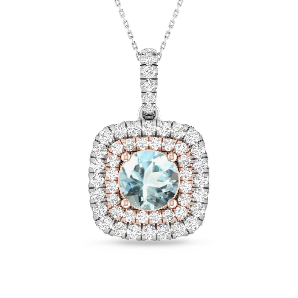 White Gold/Rose Gold - Aquamarine