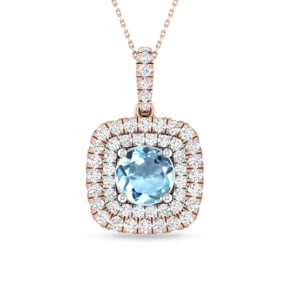 Rose Gold/White Gold - Aquamarine