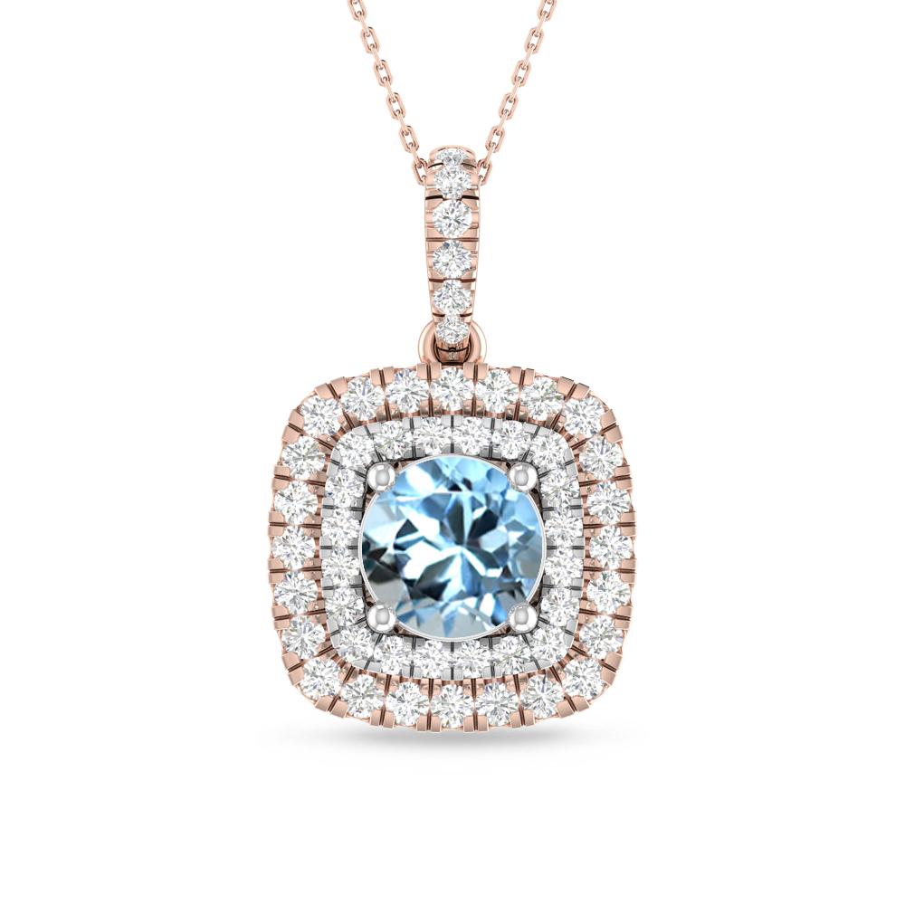 Rose Gold/White Gold - Aquamarine