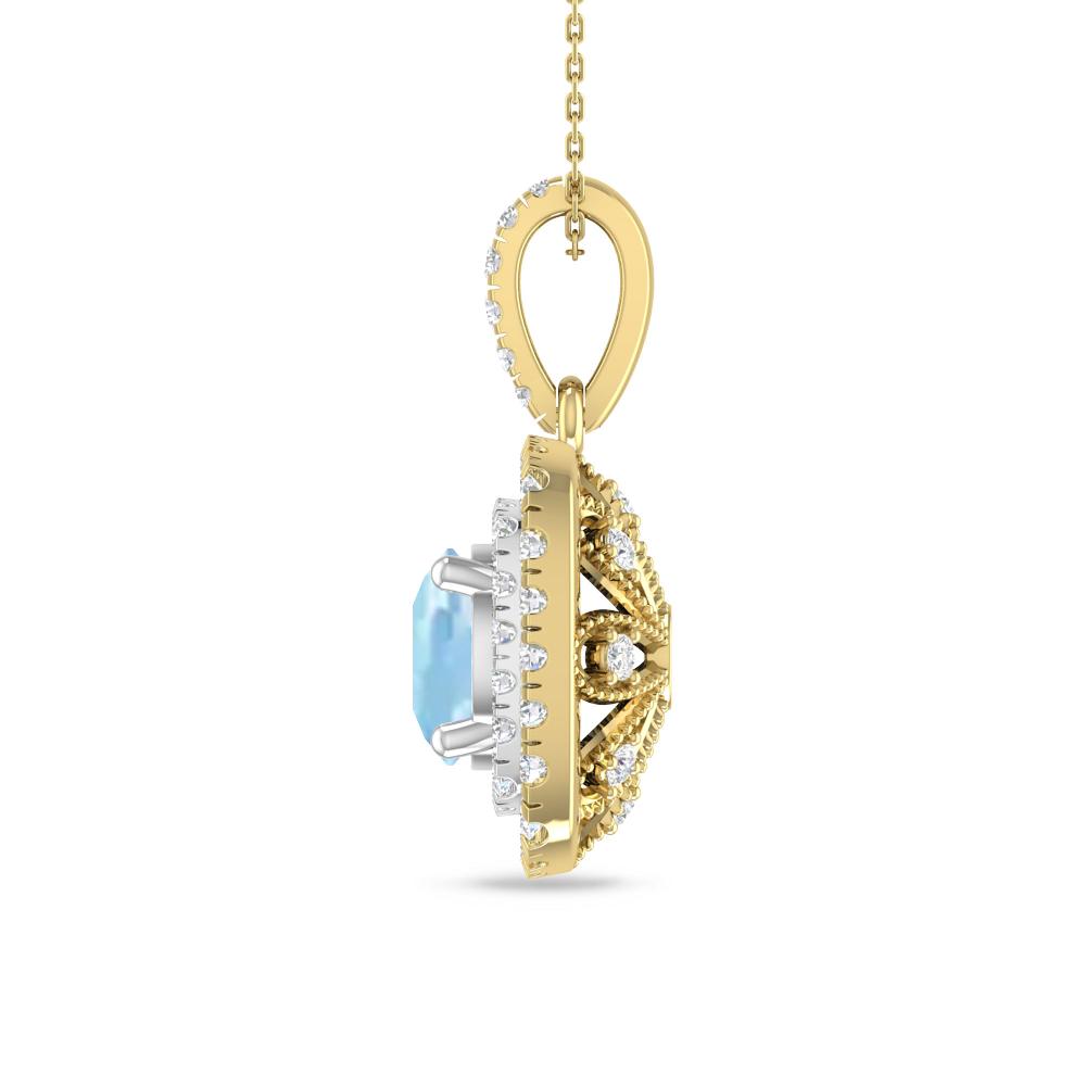 Yellow Gold/White Gold - Aquamarine