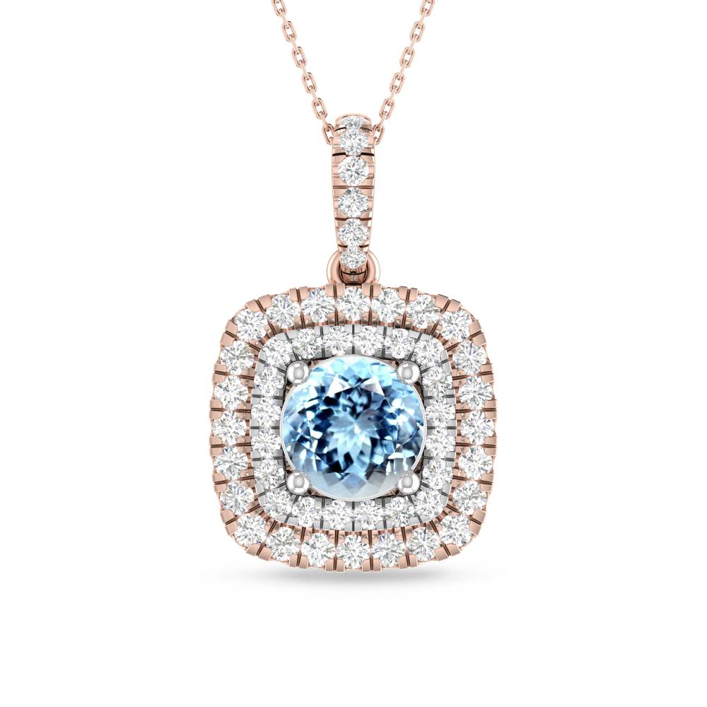 Rose Gold/White Gold - Aquamarine