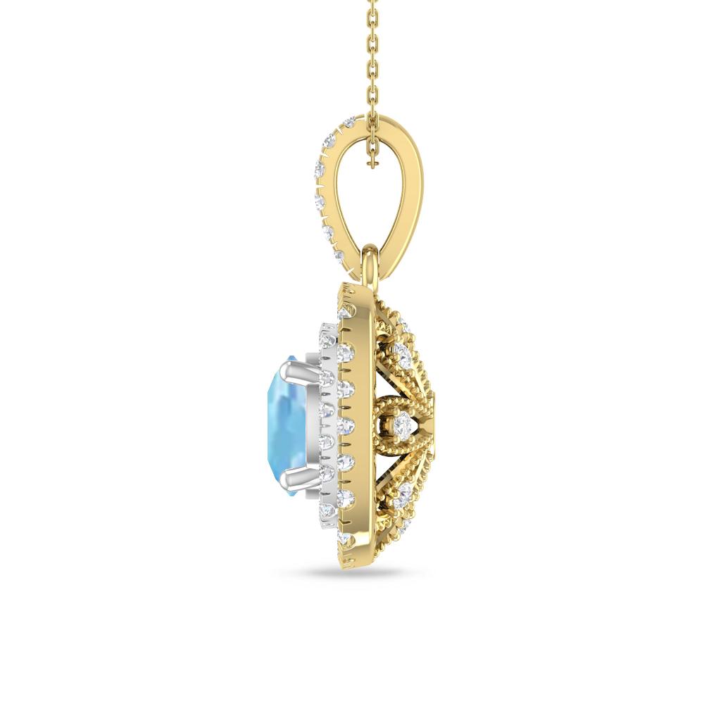 Yellow Gold/White Gold - Aquamarine