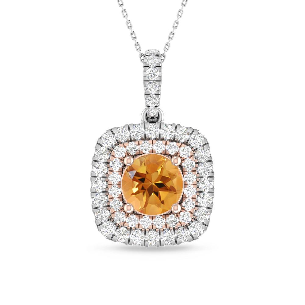 White Gold/Rose Gold - Citrine