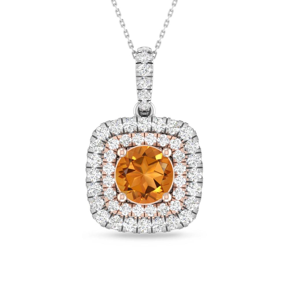 White Gold/Rose Gold - Citrine