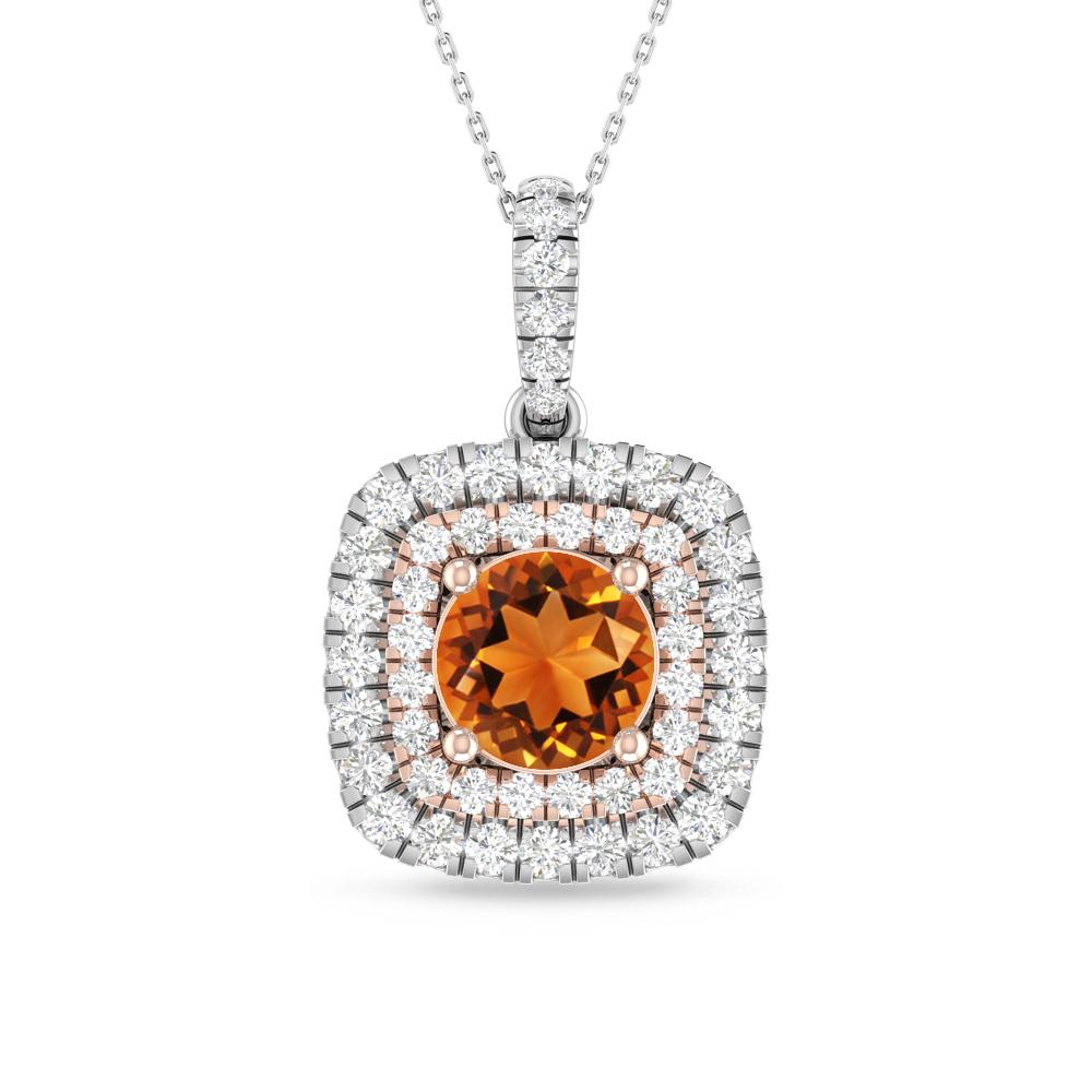 White Gold/Rose Gold - Citrine