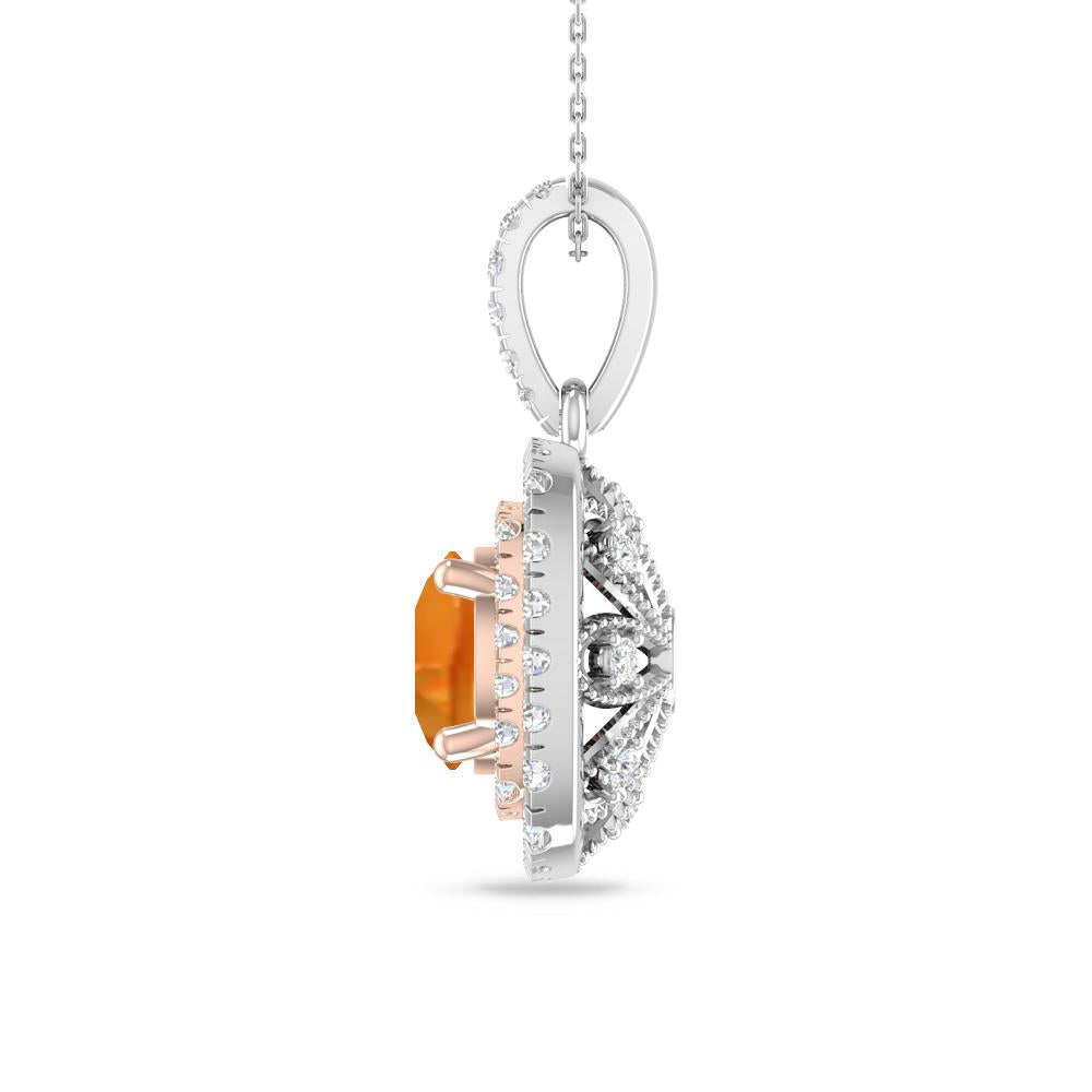 White Gold/Rose Gold - Citrine