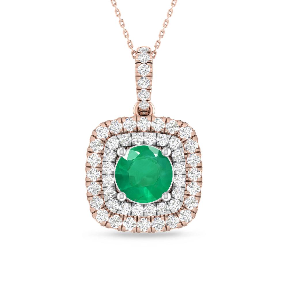 Rose Gold/White Gold - Emerald
