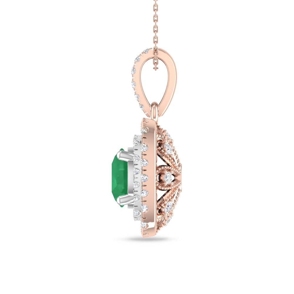 Rose Gold/White Gold - Emerald