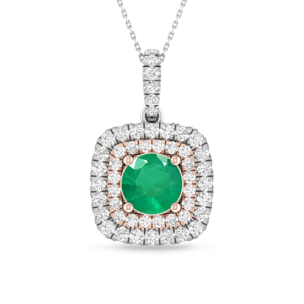 White Gold/Rose Gold - Emerald