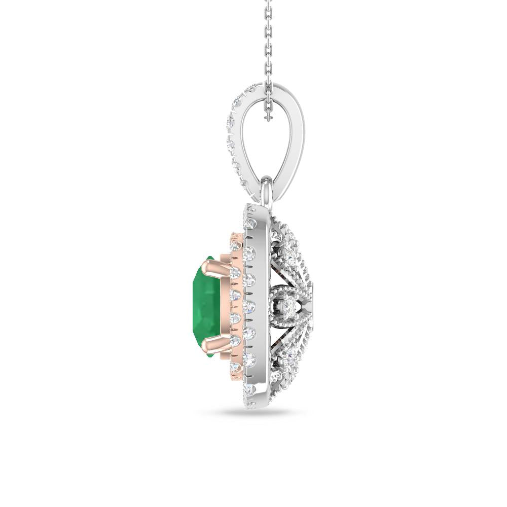 White Gold/Rose Gold - Emerald