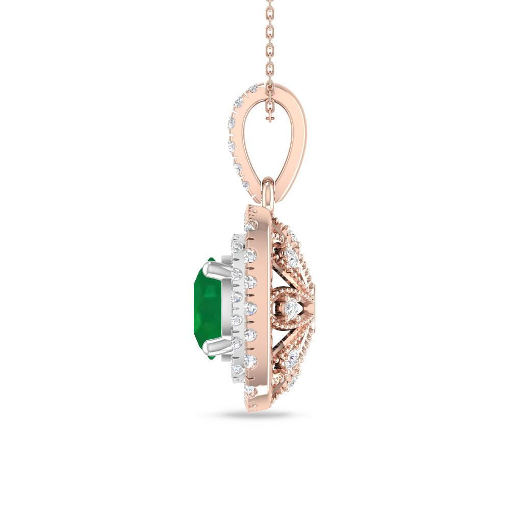Rose Gold/White Gold - Emerald