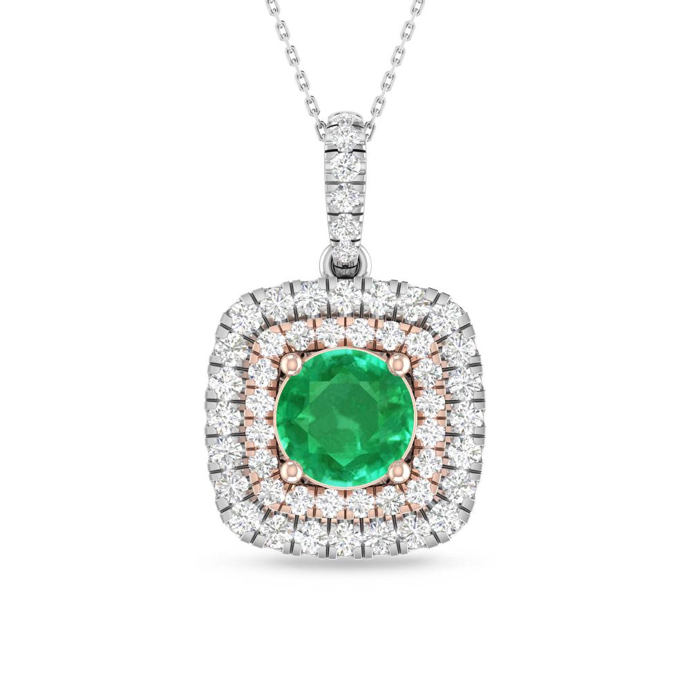 White Gold/Rose Gold - Emerald