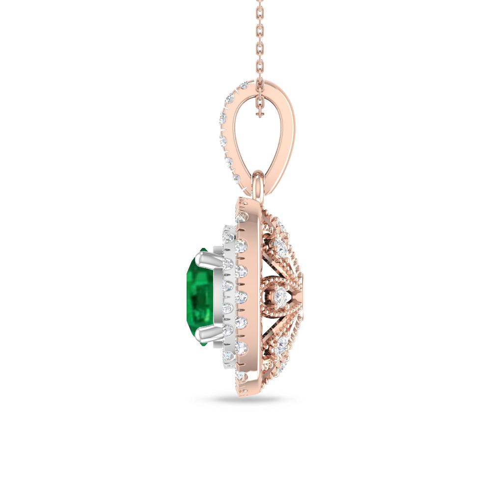 Rose Gold/White Gold - Emerald
