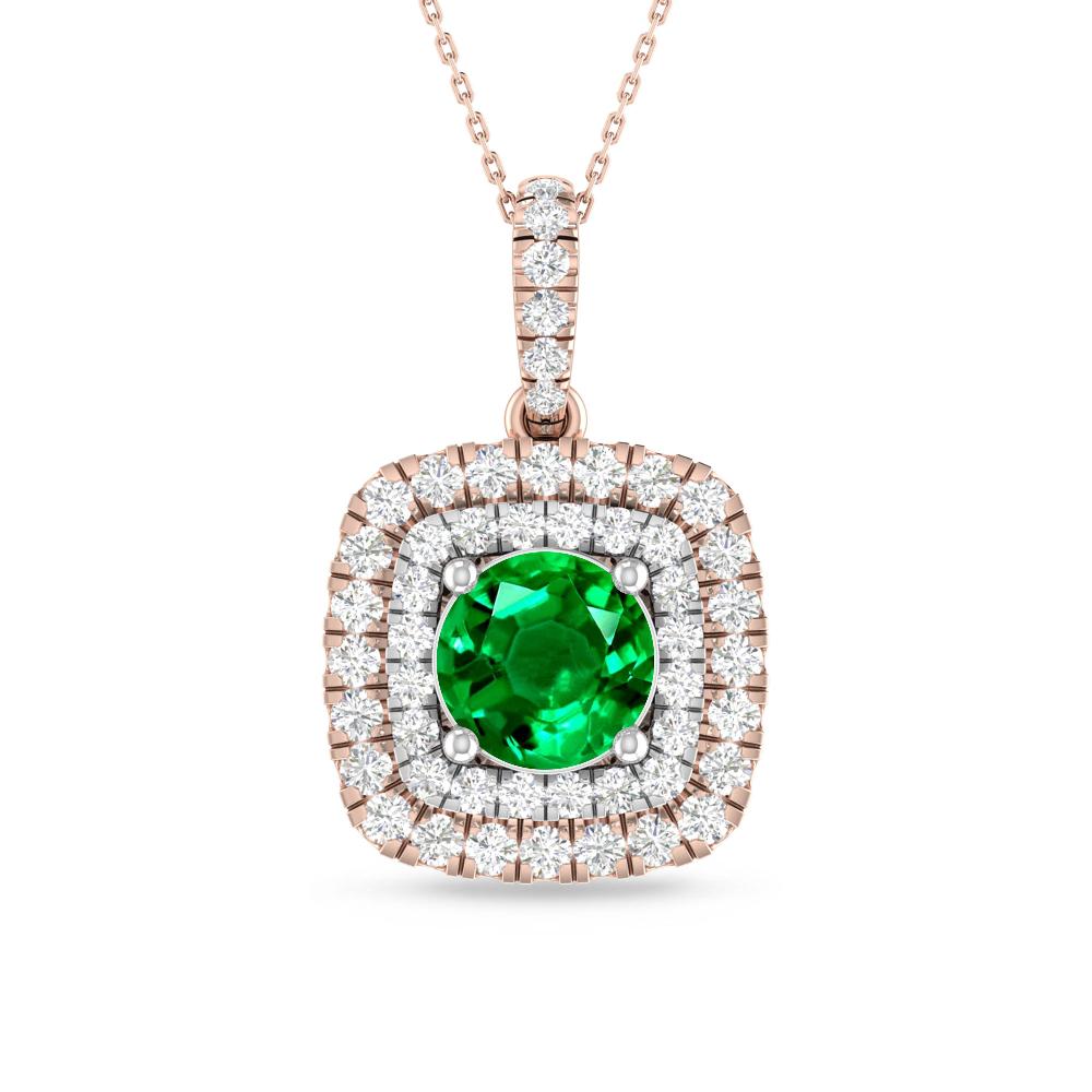 Rose Gold/White Gold - Emerald
