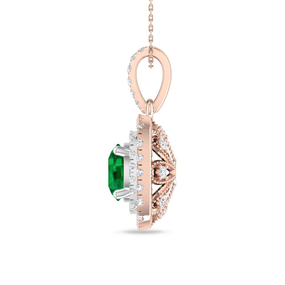 Rose Gold/White Gold - Emerald
