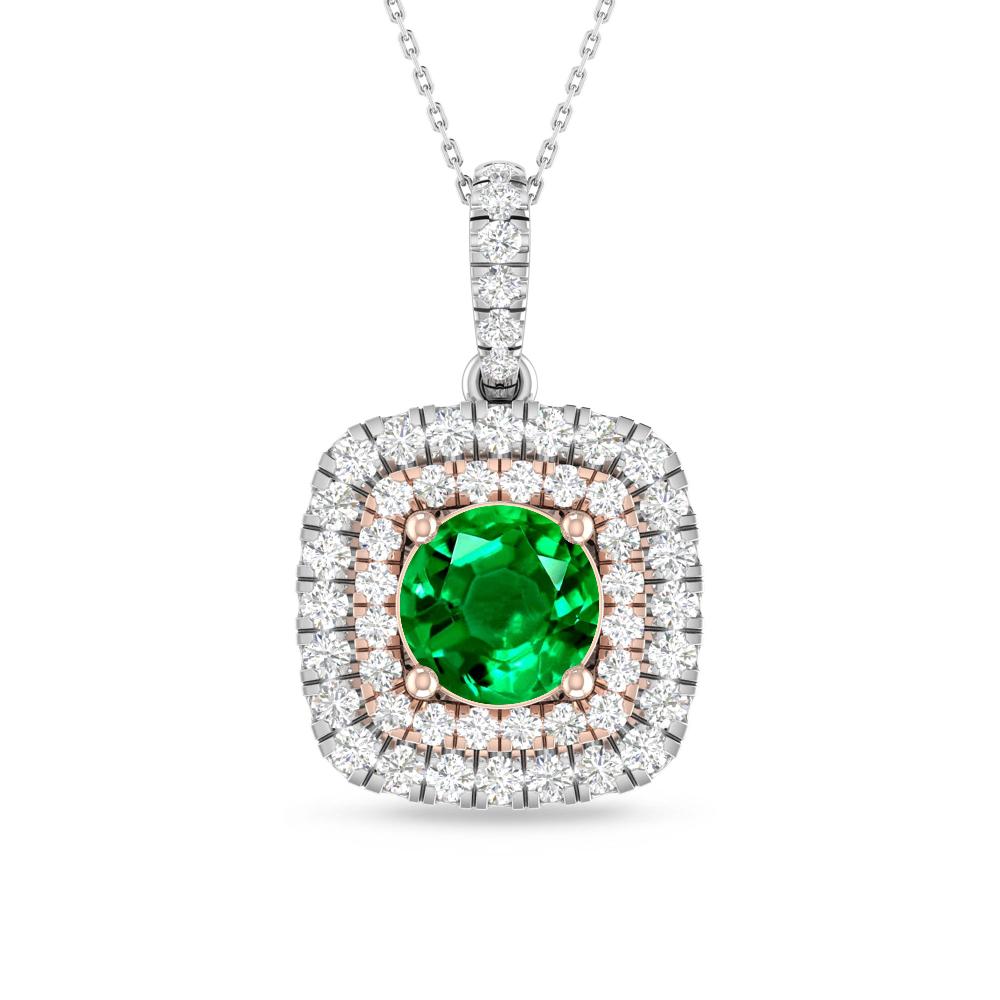 White Gold/Rose Gold - Emerald