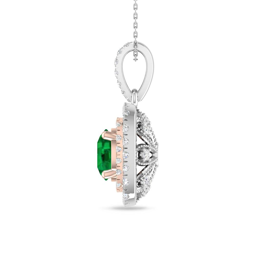 White Gold/Rose Gold - Emerald