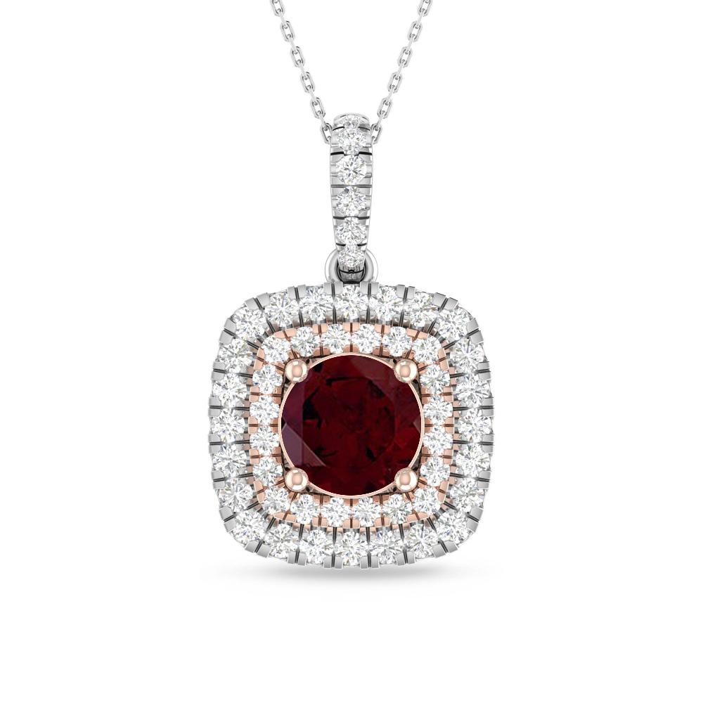 White Gold/Rose Gold - Garnet