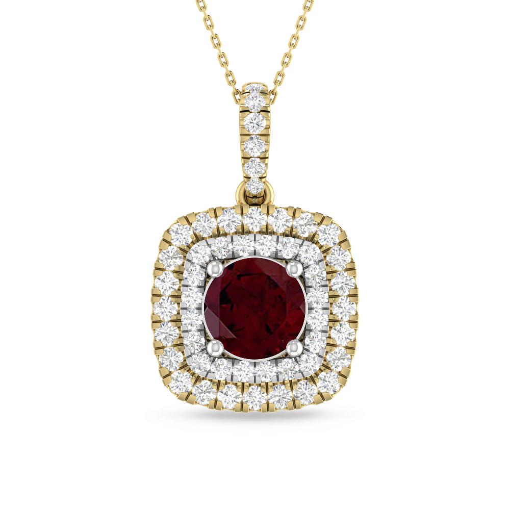Yellow Gold/White Gold - Garnet