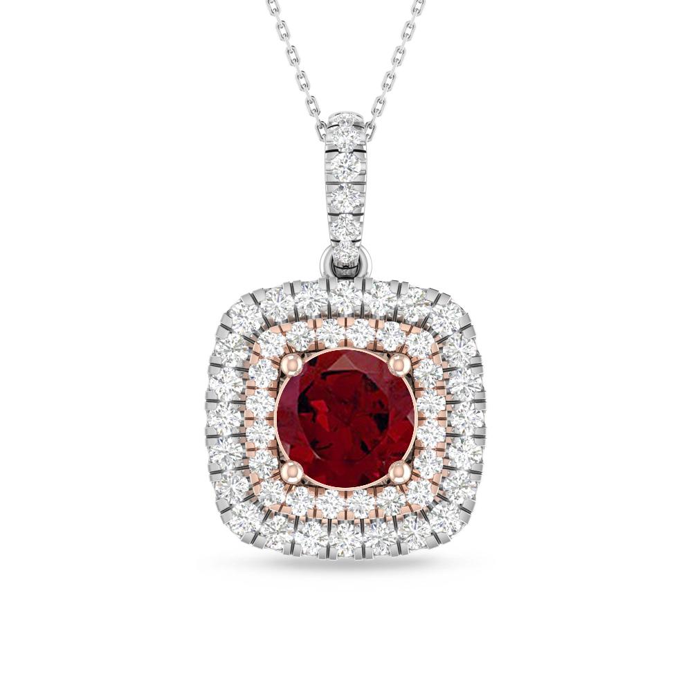 White Gold/Rose Gold - Garnet
