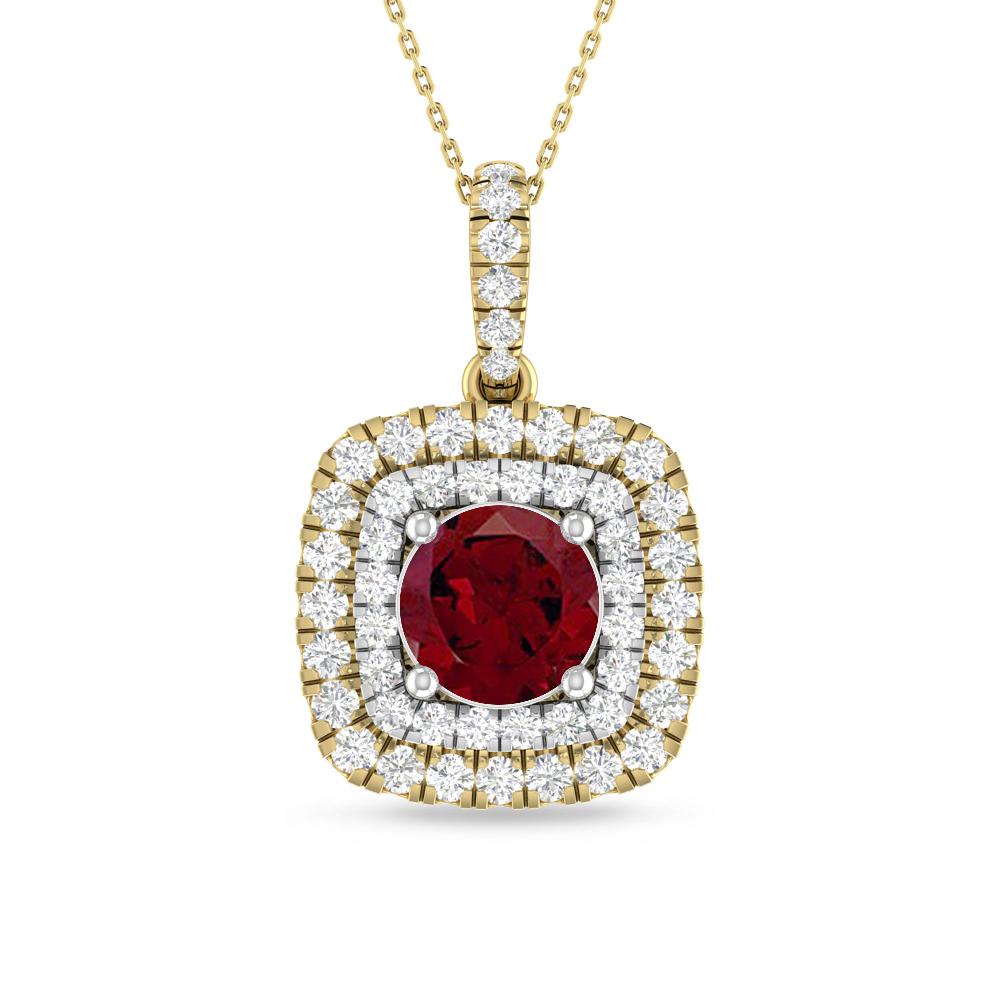 Yellow Gold/White Gold - Garnet