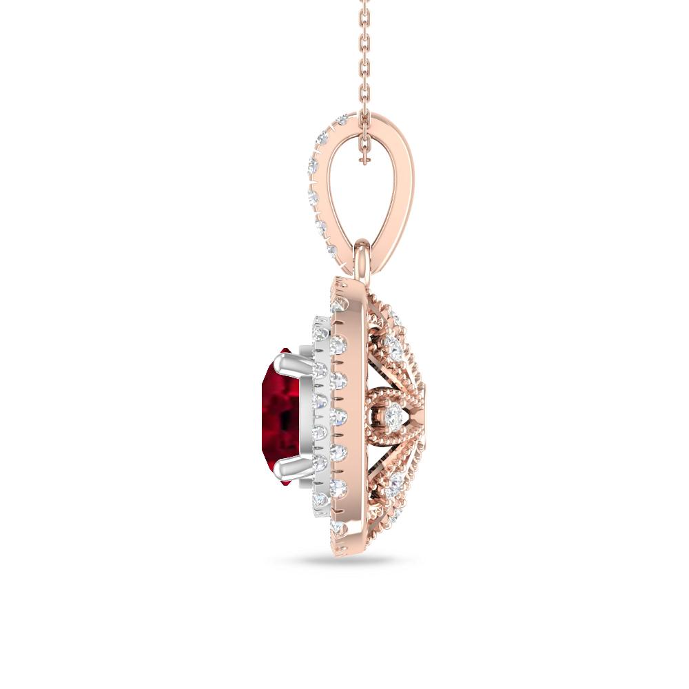 Rose Gold/White Gold - Garnet