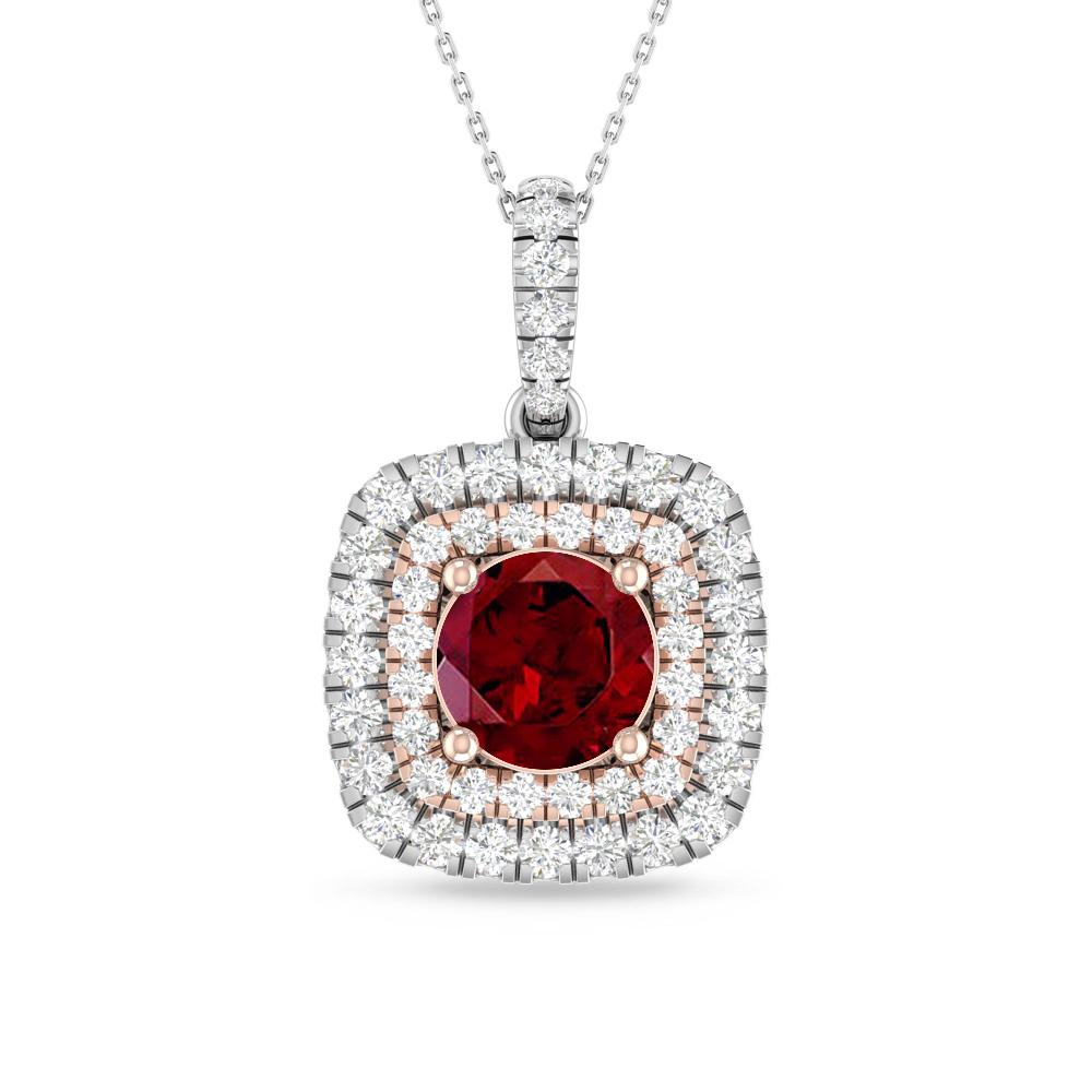 White Gold/Rose Gold - Garnet
