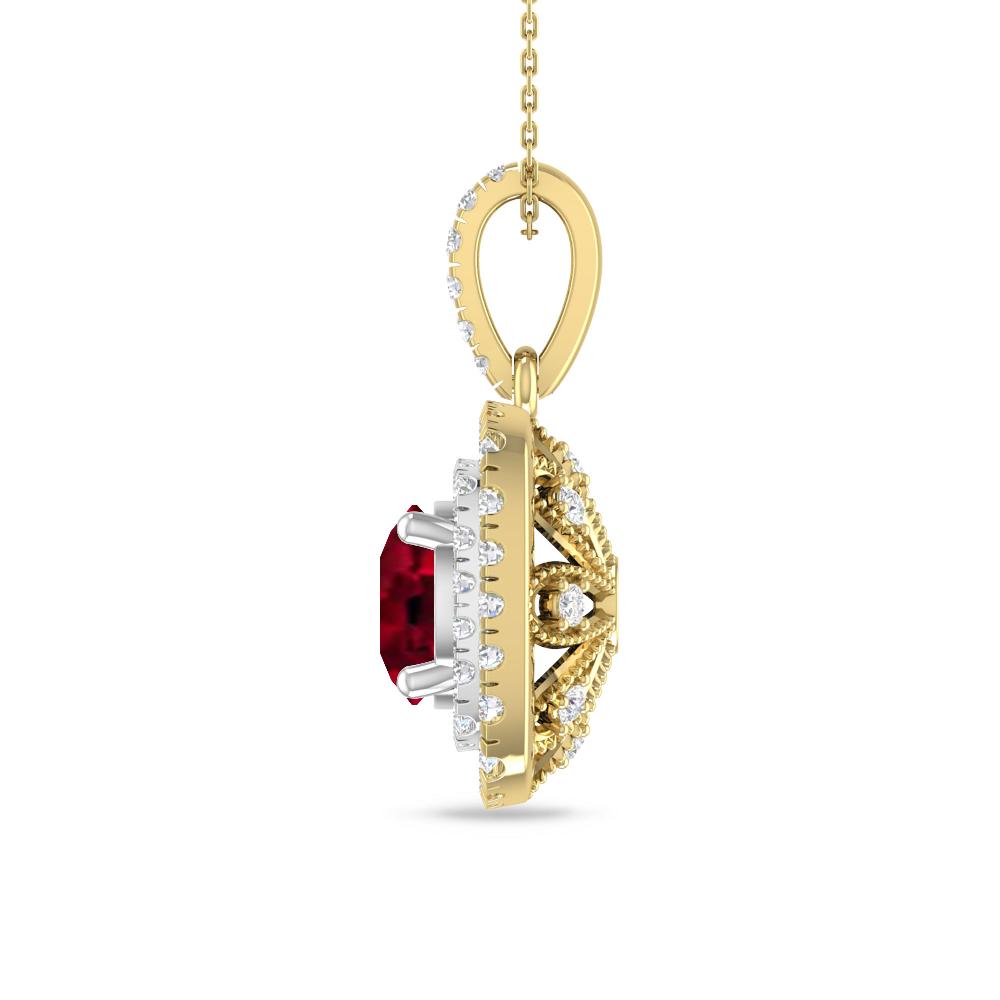 Yellow Gold/White Gold - Garnet