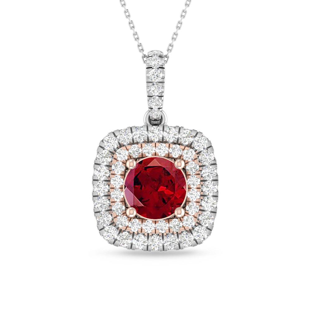 White Gold/Rose Gold - Garnet
