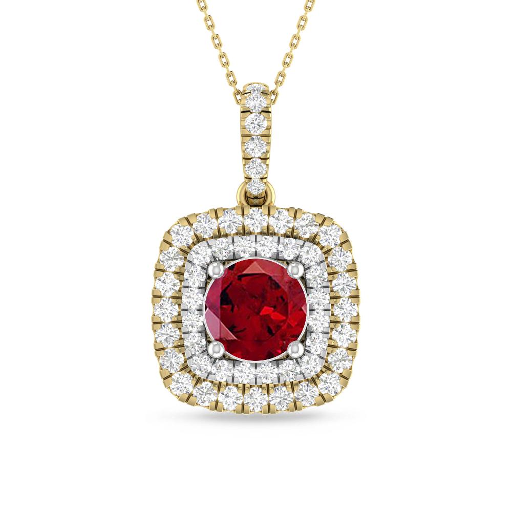 Yellow Gold/White Gold - Garnet