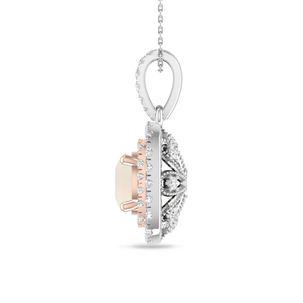 White Gold/Rose Gold - Opal