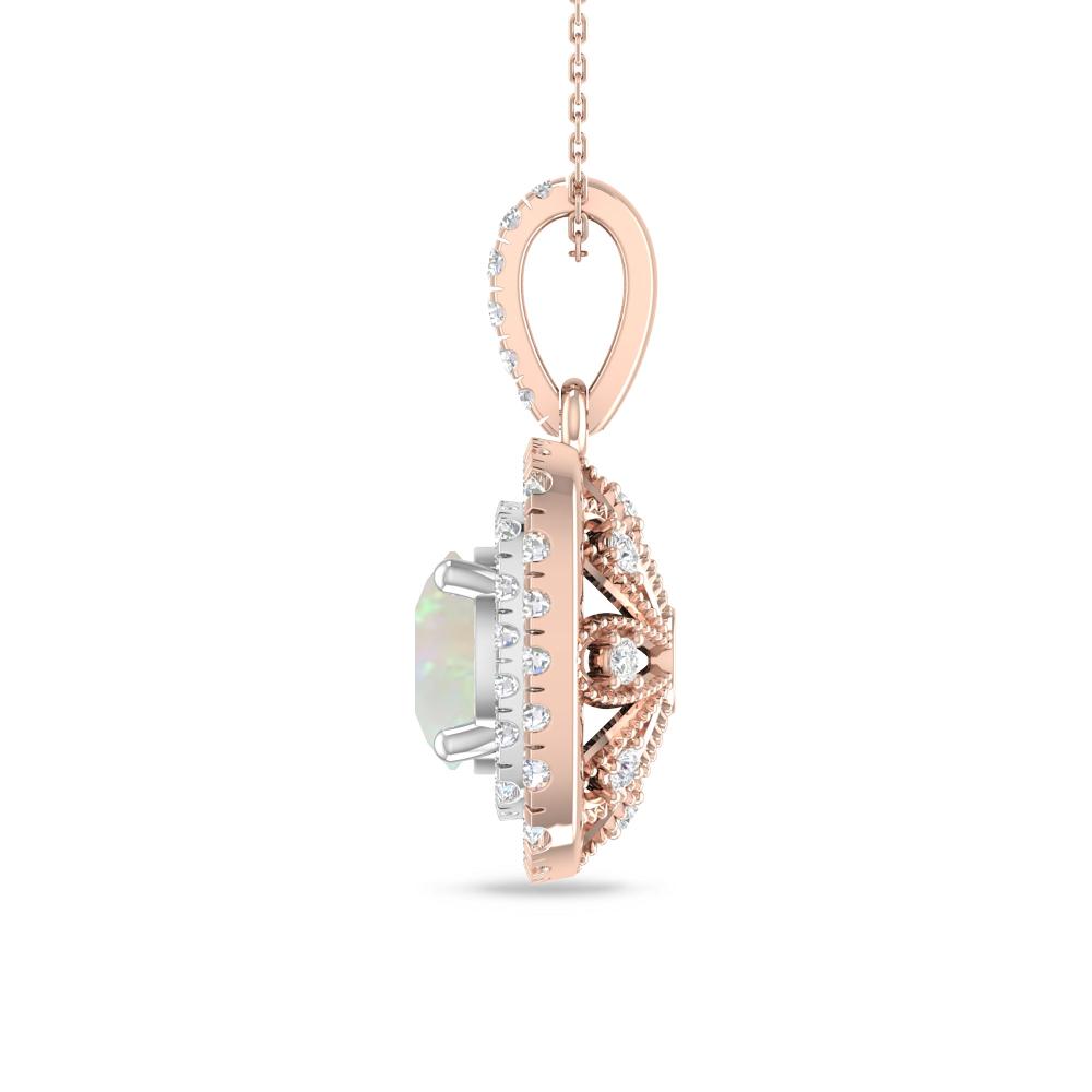 Rose Gold/White Gold - Opal