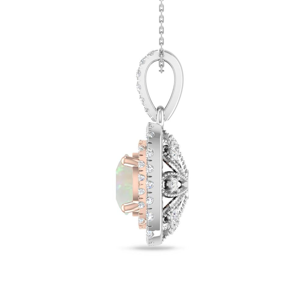 White Gold/Rose Gold - Opal