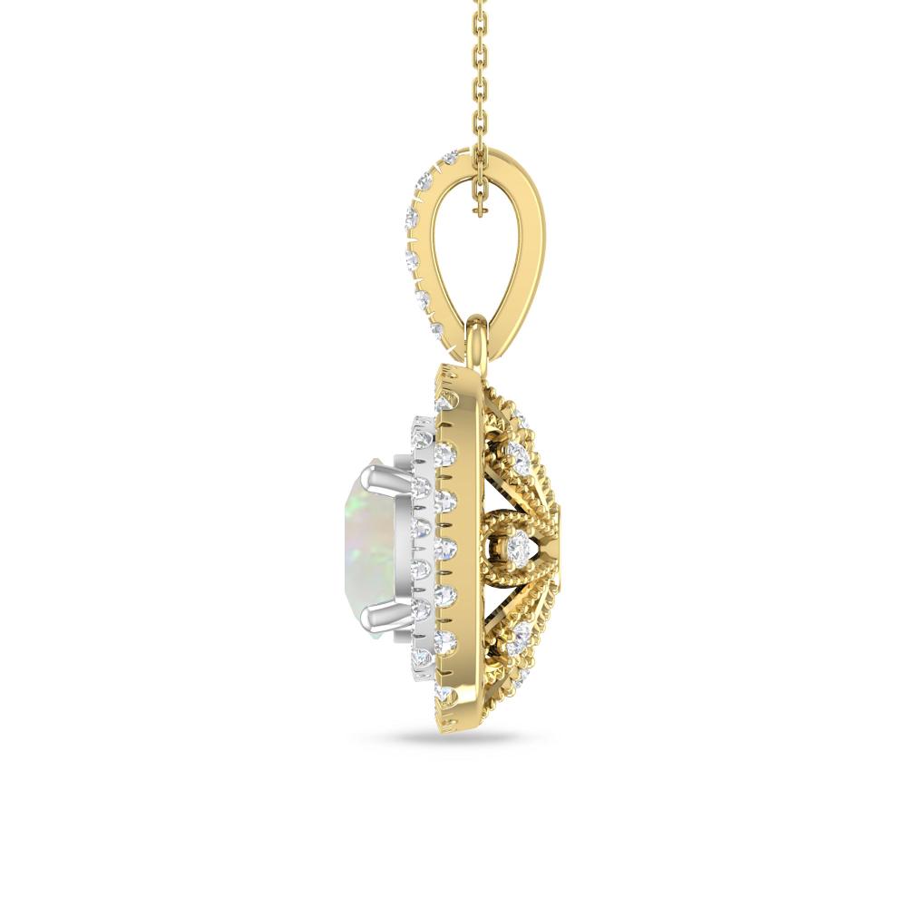 Yellow Gold/White Gold - Opal