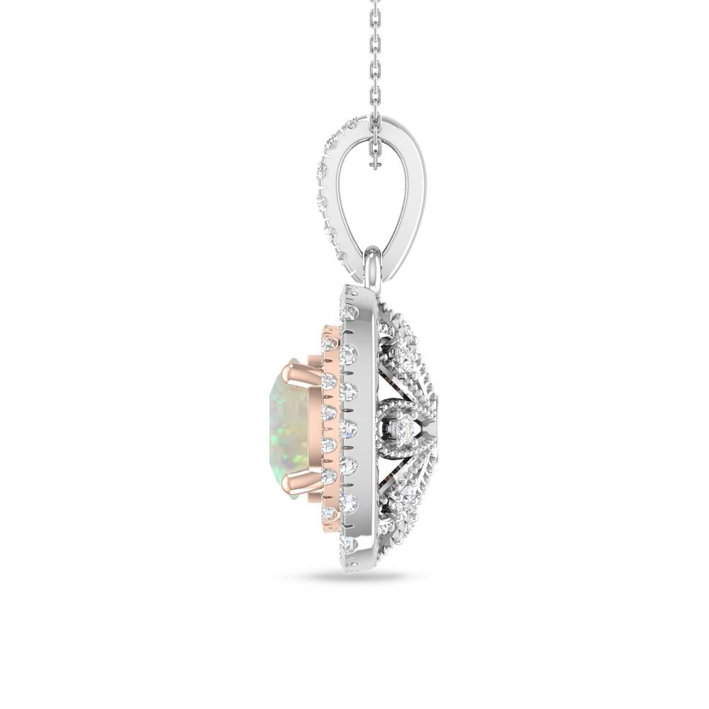 White Gold/Rose Gold - Opal