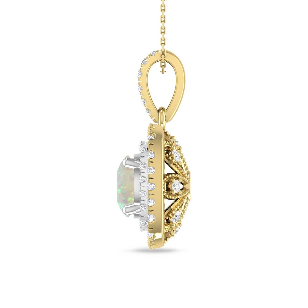 Yellow Gold/White Gold - Opal