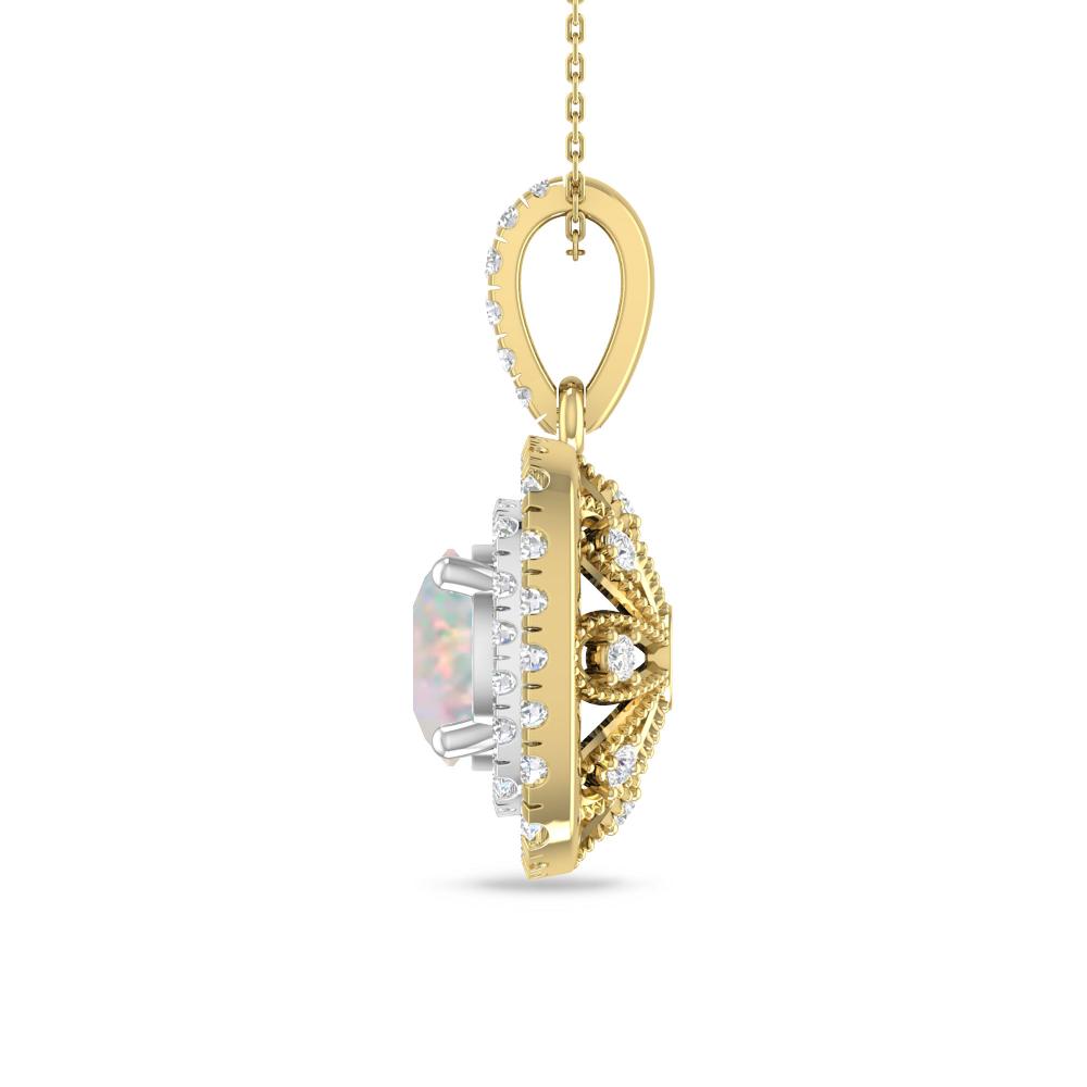 Yellow Gold/White Gold - Opal