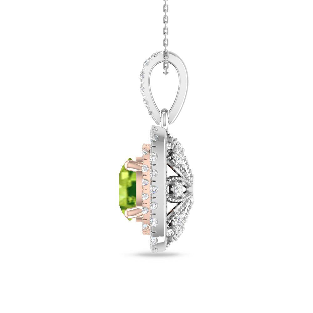 White Gold/Rose Gold - Peridot