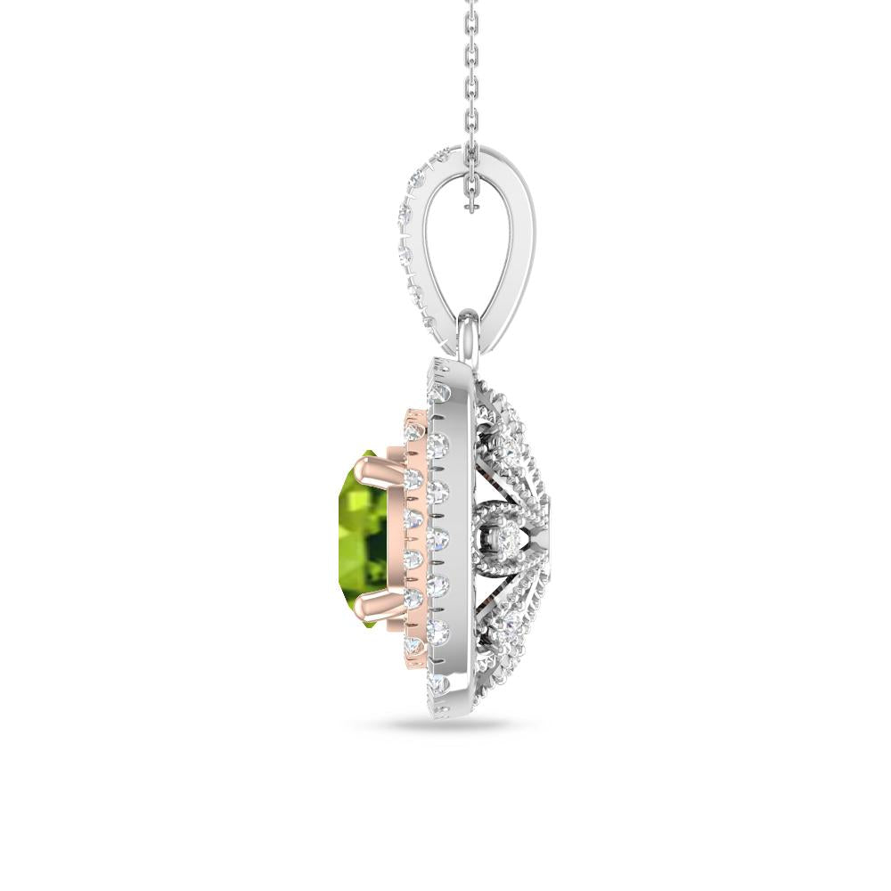 White Gold/Rose Gold - Peridot