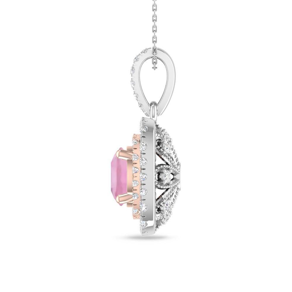 White Gold/Rose Gold - Pink Tourmaline