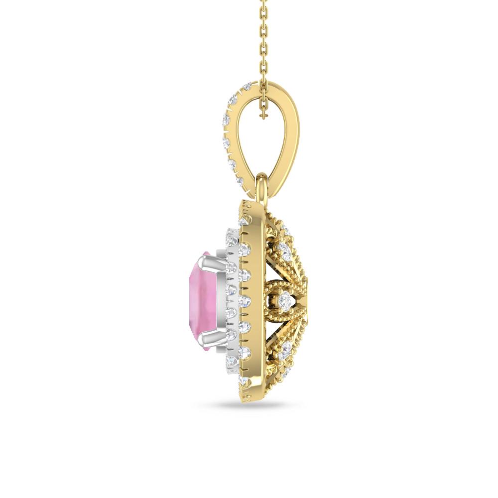 Yellow Gold/White Gold - Pink Tourmaline