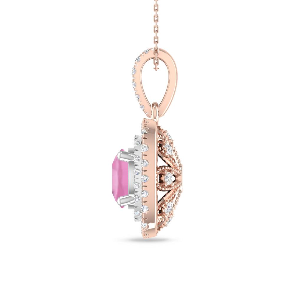 Rose Gold/White Gold - Pink Tourmaline