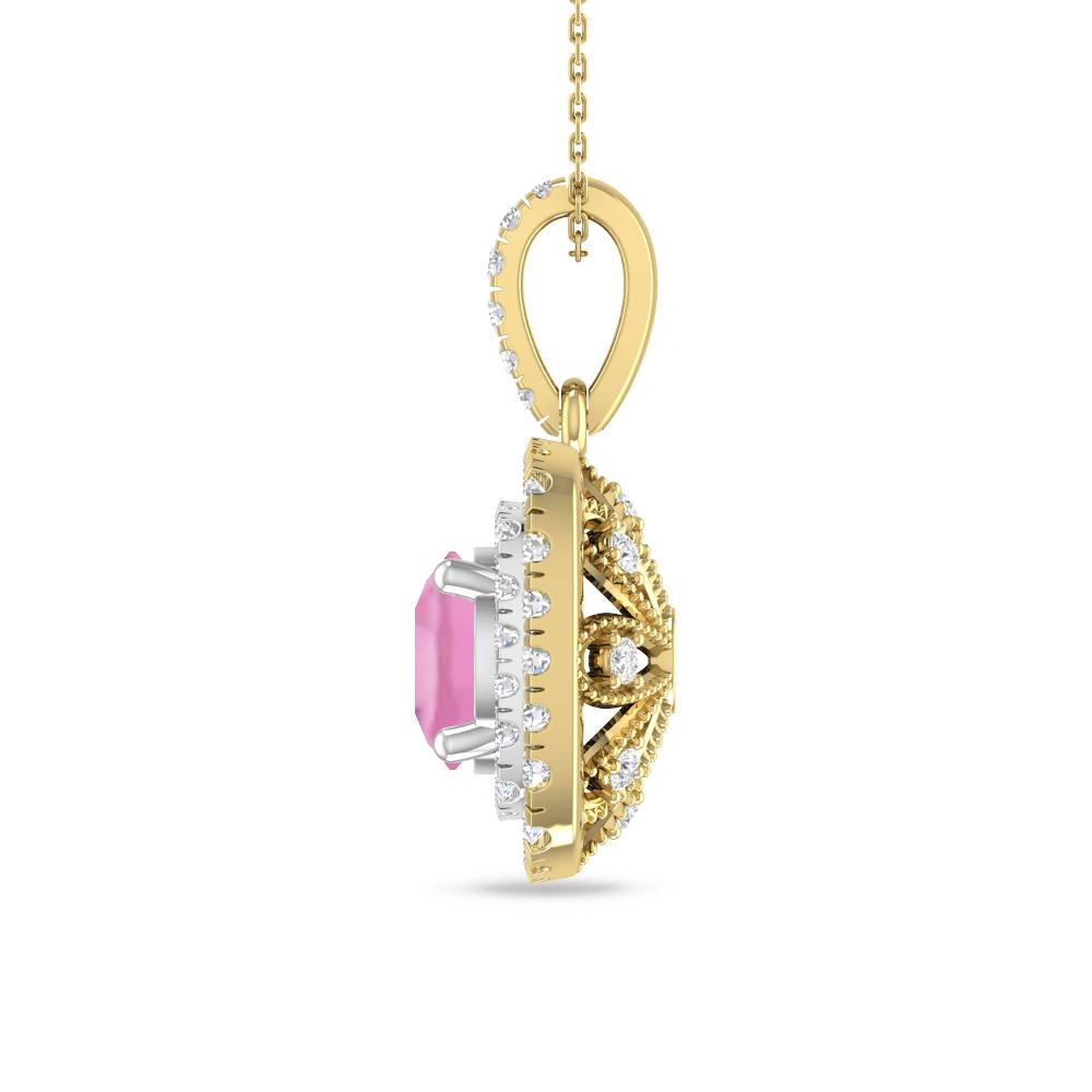 Yellow Gold/White Gold - Pink Tourmaline