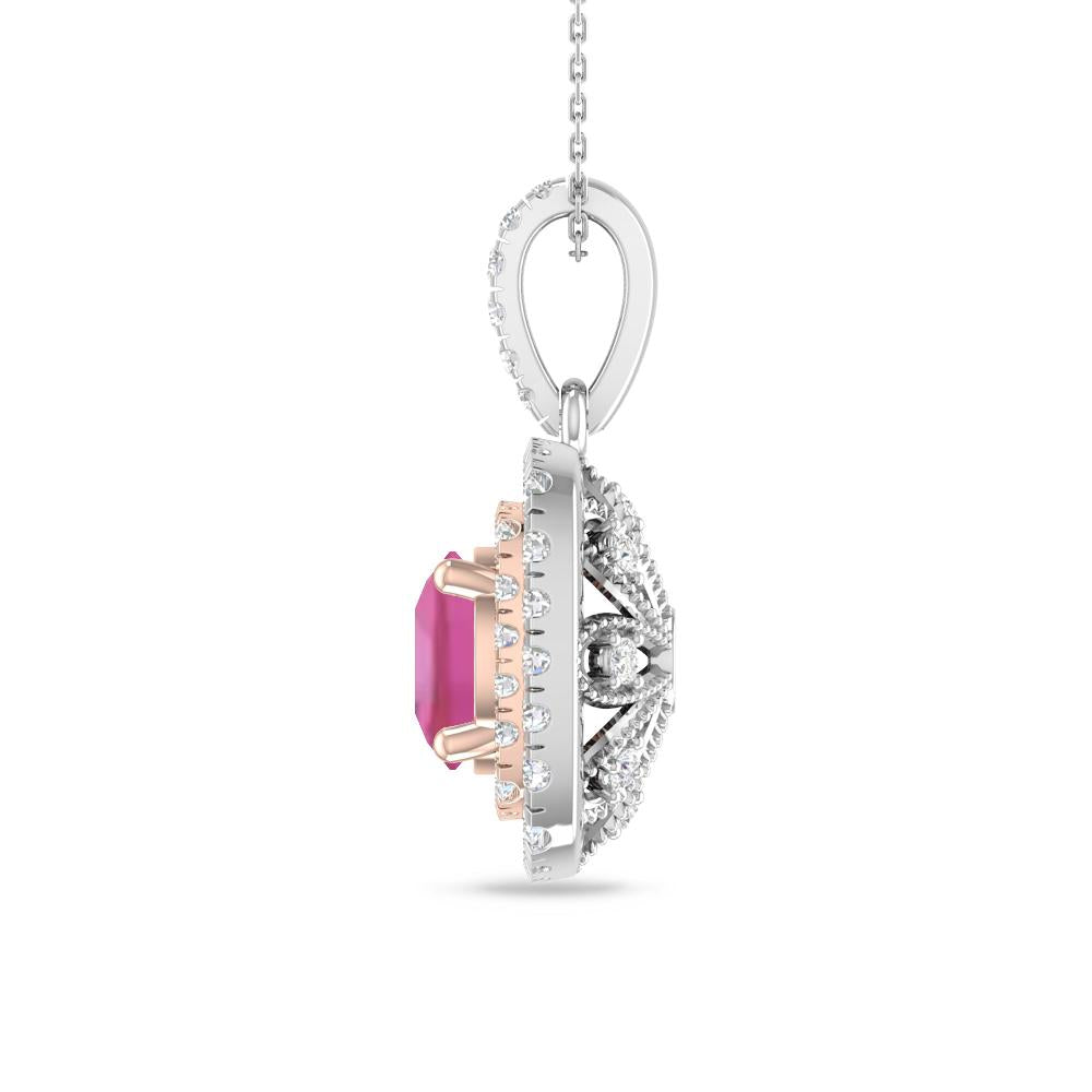White Gold/Rose Gold - Pink Tourmaline
