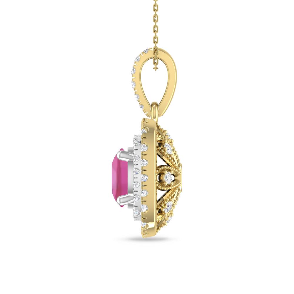 Yellow Gold/White Gold - Pink Tourmaline