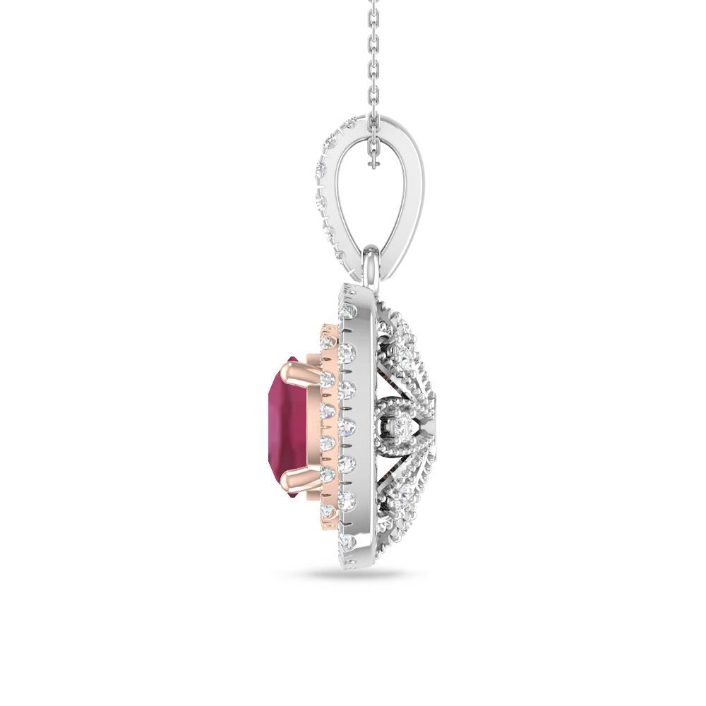 White Gold/Rose Gold - Pink Tourmaline