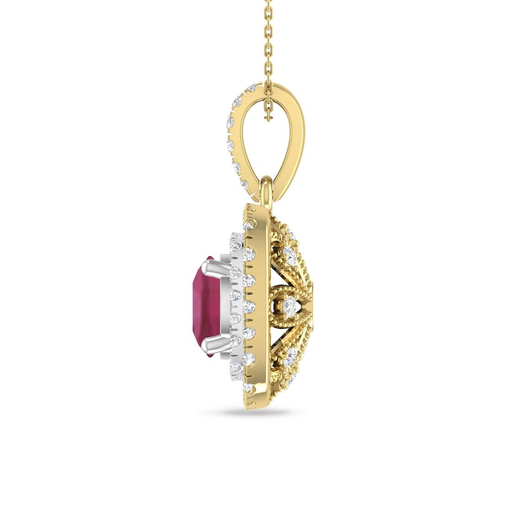 Yellow Gold/White Gold - Pink Tourmaline